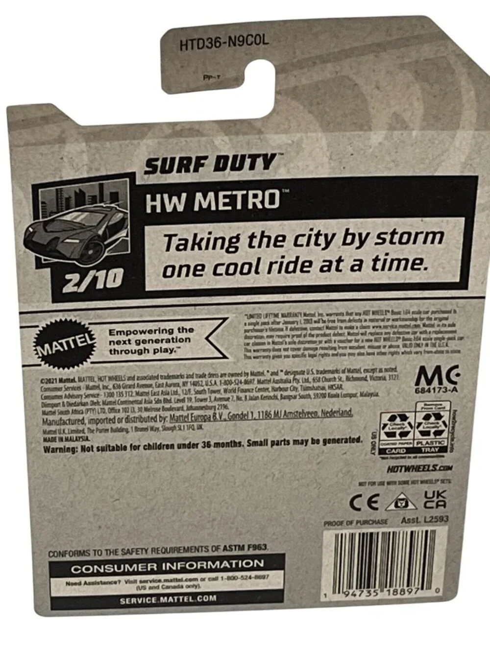 Hot Wheels 2024 Surf Duty HW Metro 2/10 105/250 Red Mainline NOC